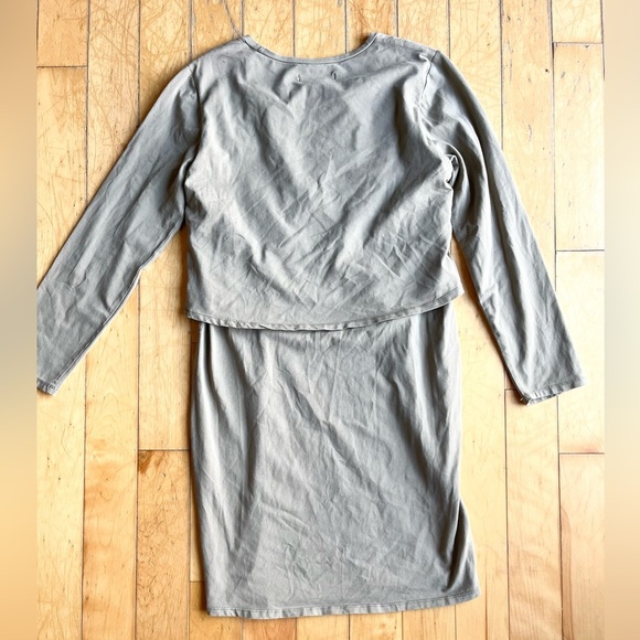 Rose Maternité Maternity Tan Long Sleeve Dress Size Medium - Picture 4 of 5